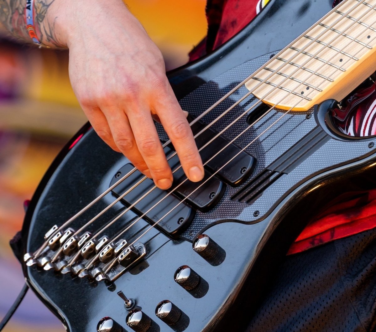 Ballyhoo! bass player at Oceans Calling